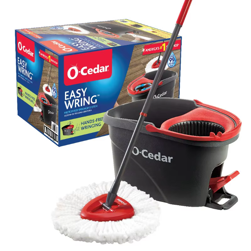 Système de nettoyage de vadrouille et de seau en microfibre O-Cedar EasyWring