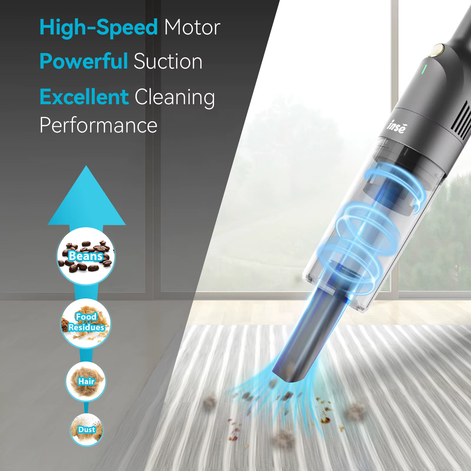 INSE-Aspirateur sans fil H1, appareil de nettoyage