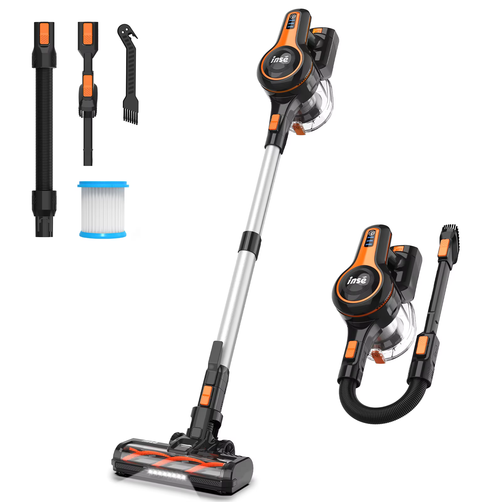 INSE-S670 Aspirateur de Bain, Poubelle Extra Large, Moteur Brushless Injuste, Ultra Silencieux, obse