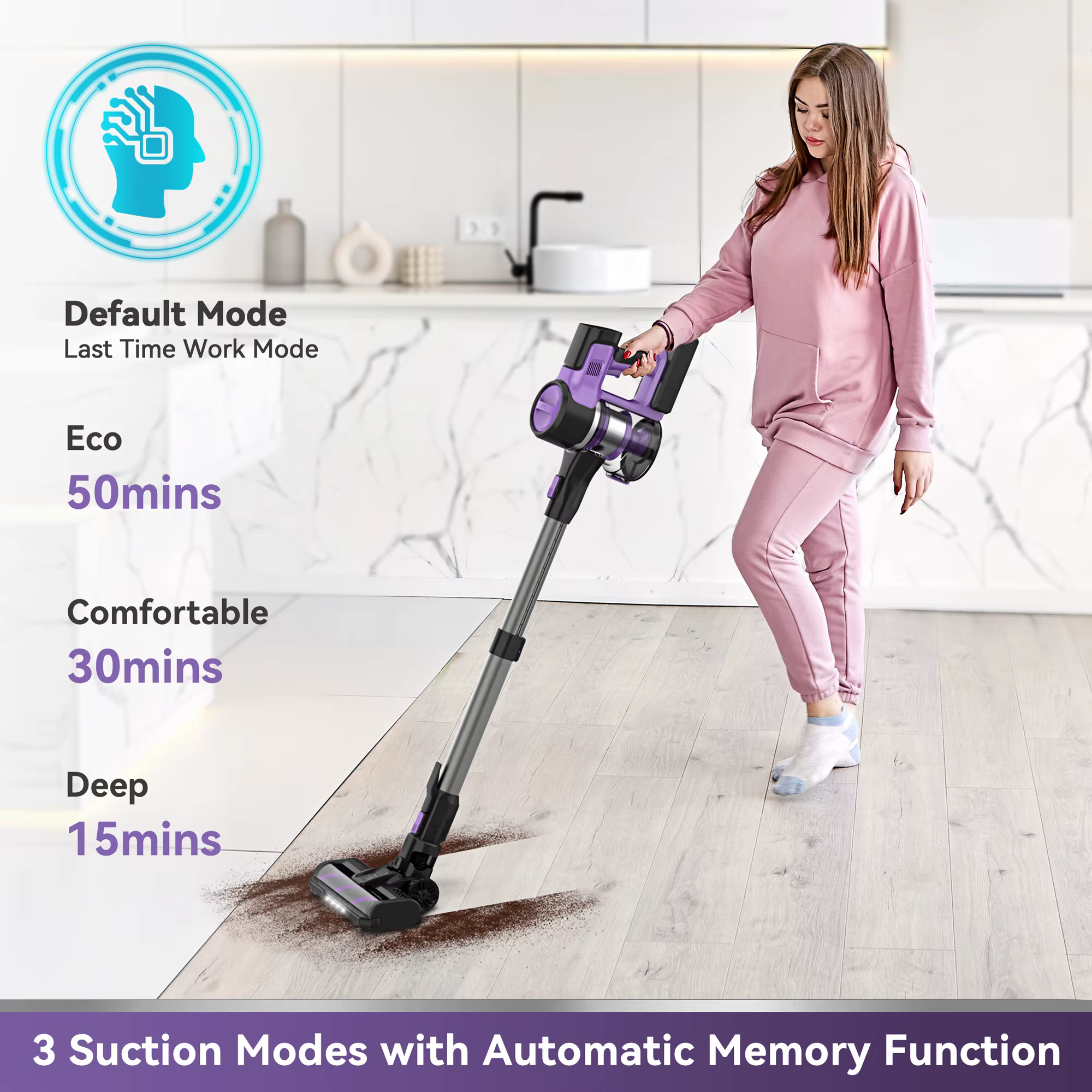 INSE-Aspirateur sans fil aste pour la maison, aspirateur balai 6 en 1, aspiration 26Kpa, 350W, S10P