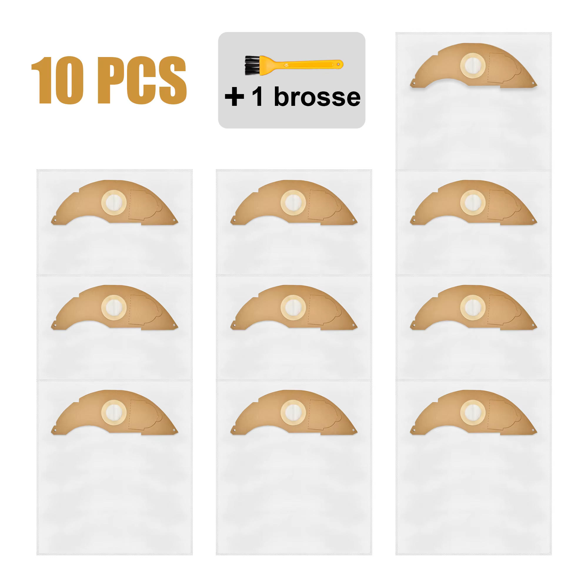 Ensemble de 11 pièces: sacs filtrants pour aspirateur pour Kärcher NT 22/1 AP/AP TE L (remplacement 