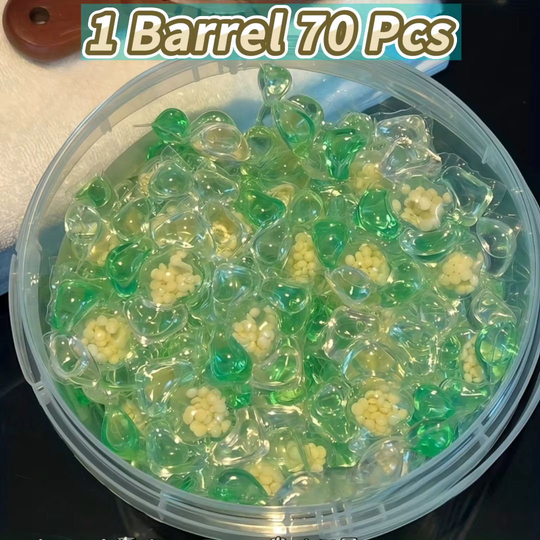 Perles à lessive 70 pièces, détergent actif concentré, élimination des taches à haute efficacité, pa