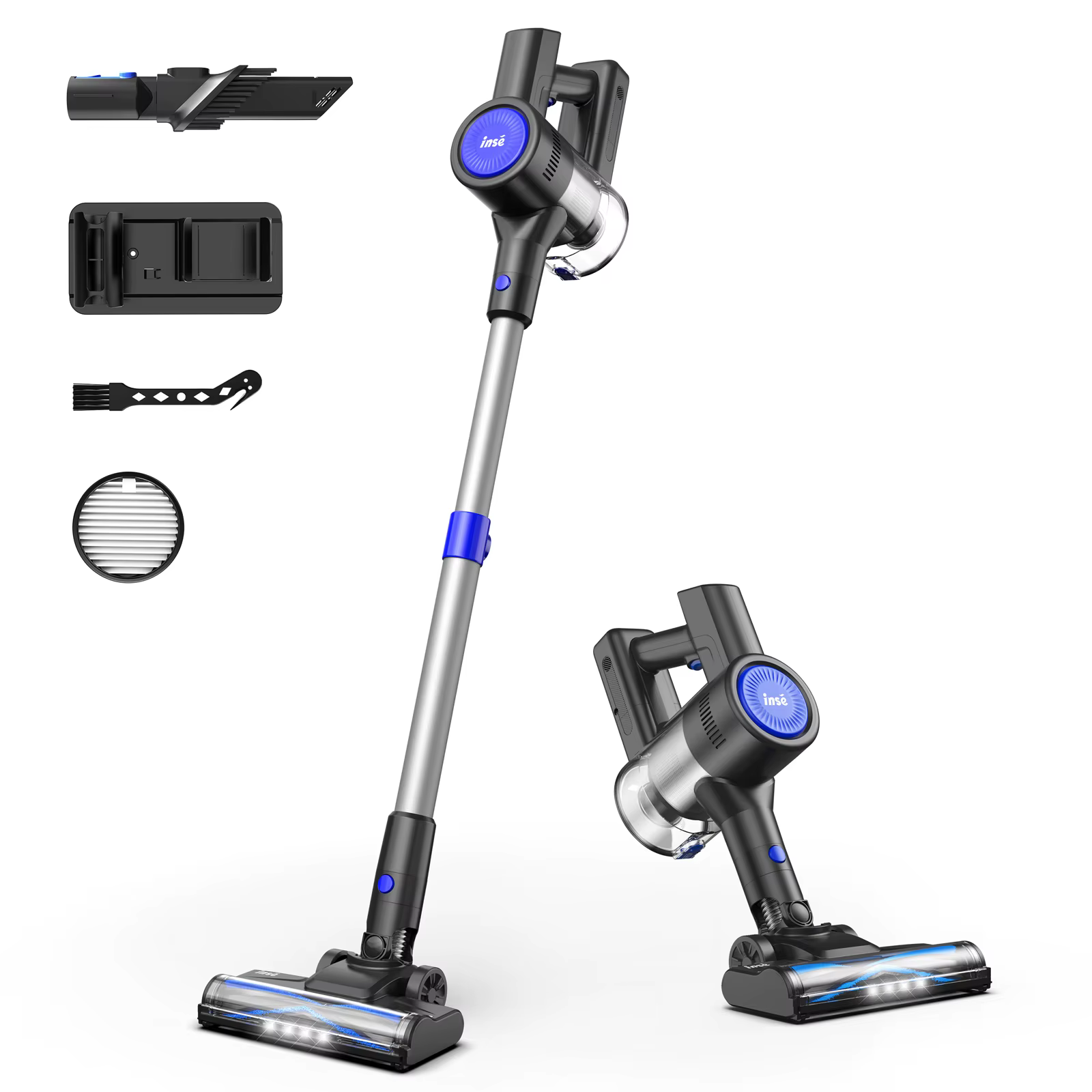 Aspirateur sans fil INSE, moteur sans balais 235 W, autonomie de 40 minutes, aspirateur léger sans s