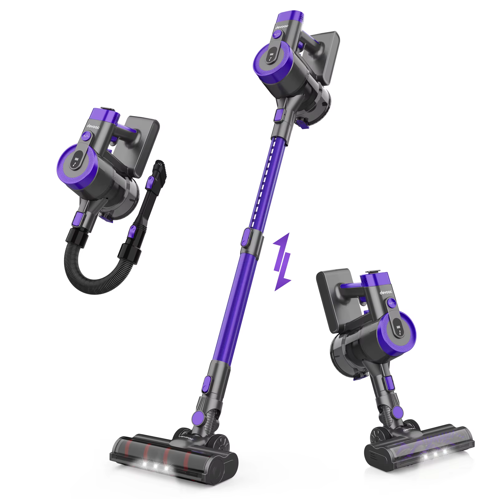 DEVOAC-Aspirateur sans fil V90, aspirateur à anciers ultra-léger 6 en 1, moteur 365W, 28KPa, détermi