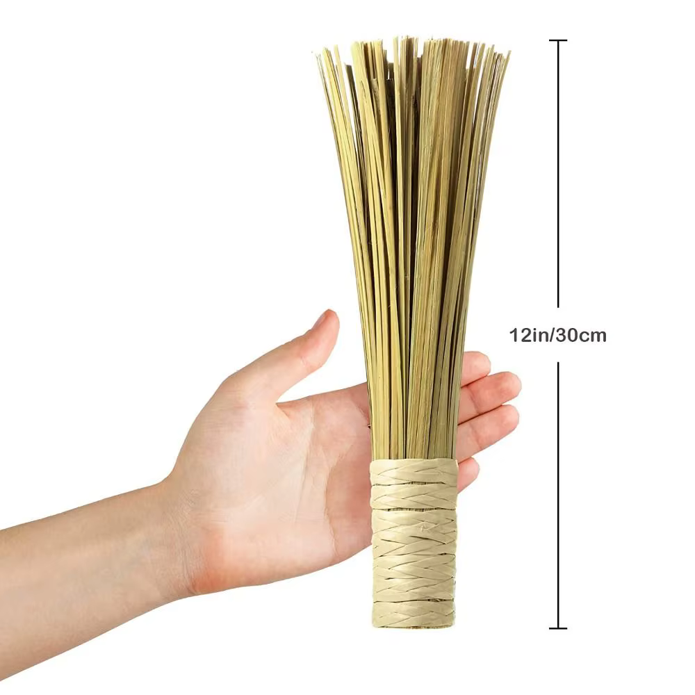 Wok brosse de nettoyage, 1 pièce, 7 pouces de long, fouet traditionnel en bambou, outils de cuisine