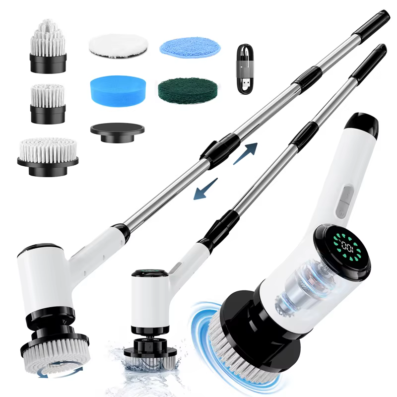 Brosse de nettoyage électrique sans fil, épurateur de douche à main, nettoyeur de rotation, nettoyeu
