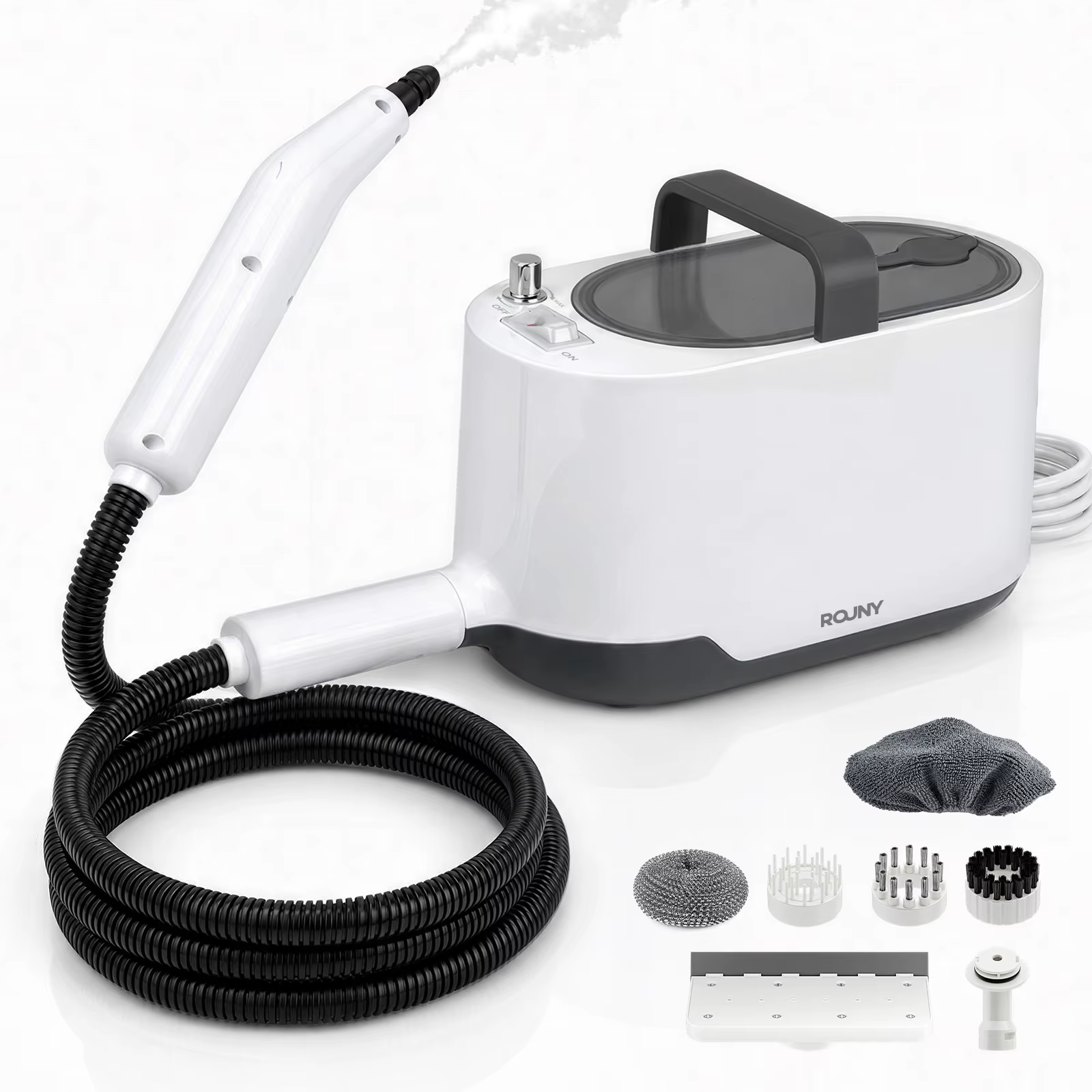 Nettoyeur vapeur ROUNY 1200W, nettoyeur vapeur haute pression portable de 1L avec chauffe rapide en 