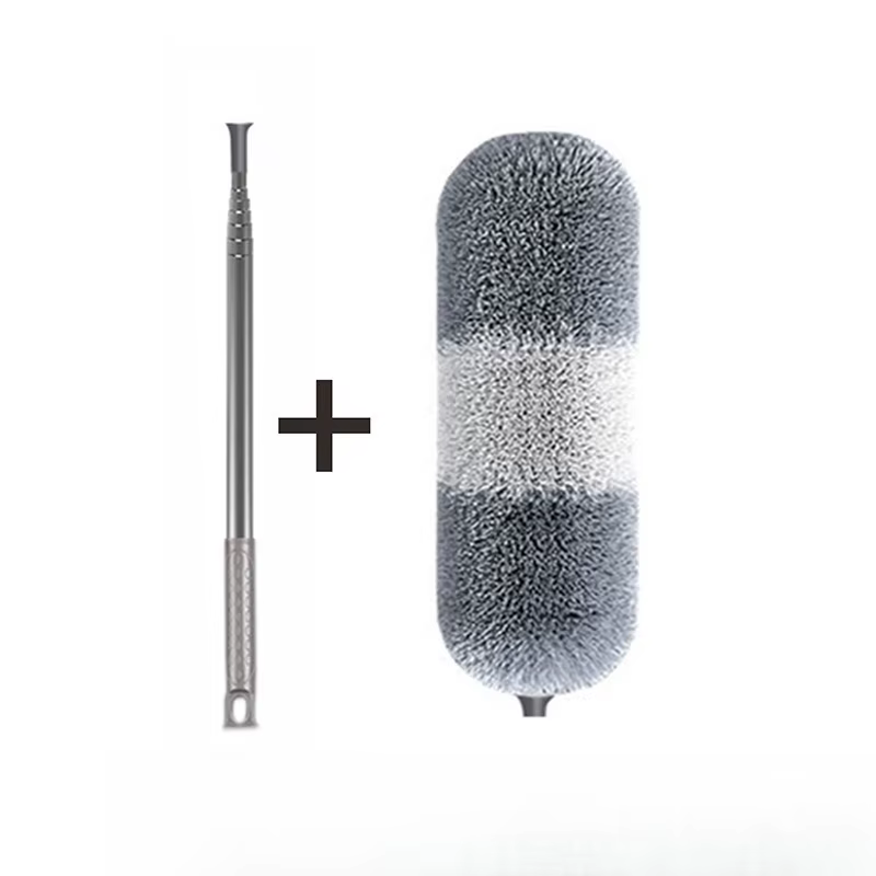 Balai à poussière en plumes de poulet extensible de 2,8 m, balai de nettoyage de plafond incurvé et 