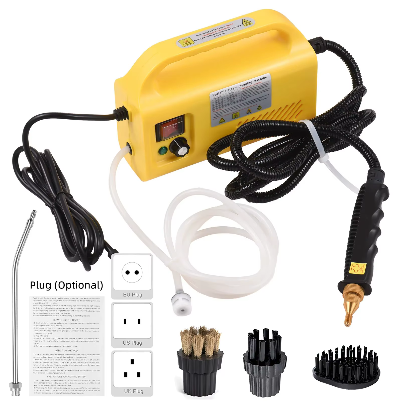 Nettoyeur vapeur électrique domestique 2600W, prise EU 220V, appareil de nettoyage portable à main p