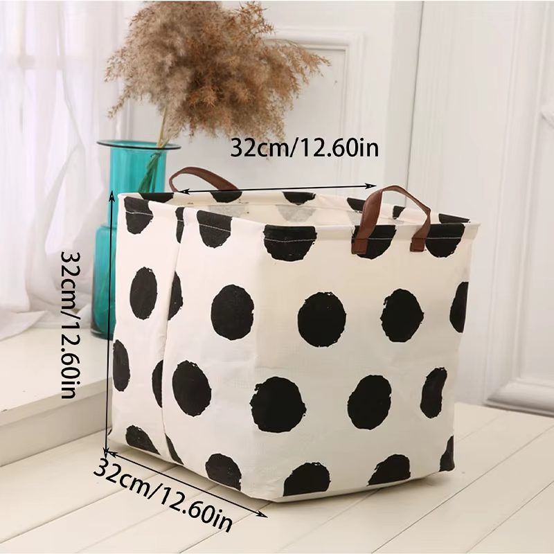 Panier de rangement pliable en tissu pour la maison, coton, lin, vêtements sales, articles divers, b