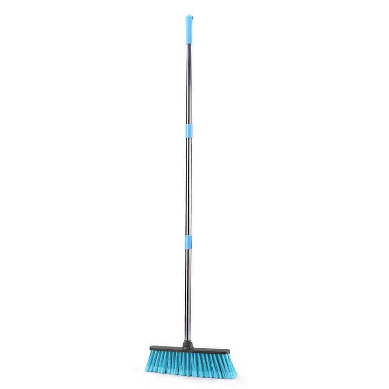 Balai de nettoyage de sol avec manche long réglable, balais à coulis à poils rigides, épurateur pour
