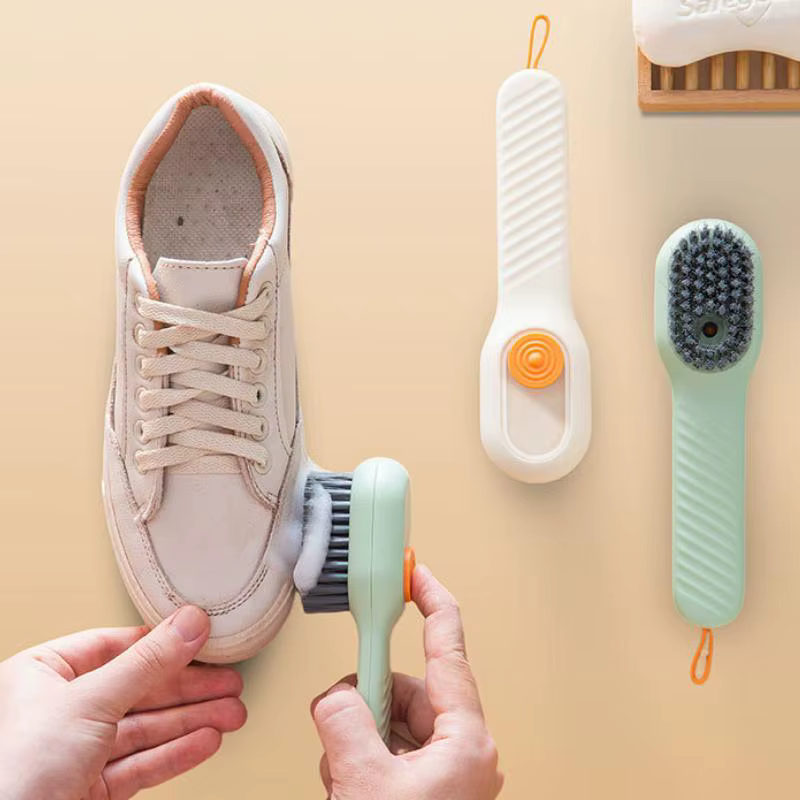 Brosse de nettoyage à poils souples, liquide pour chaussures, brosse à Long manche pour vêtements, p