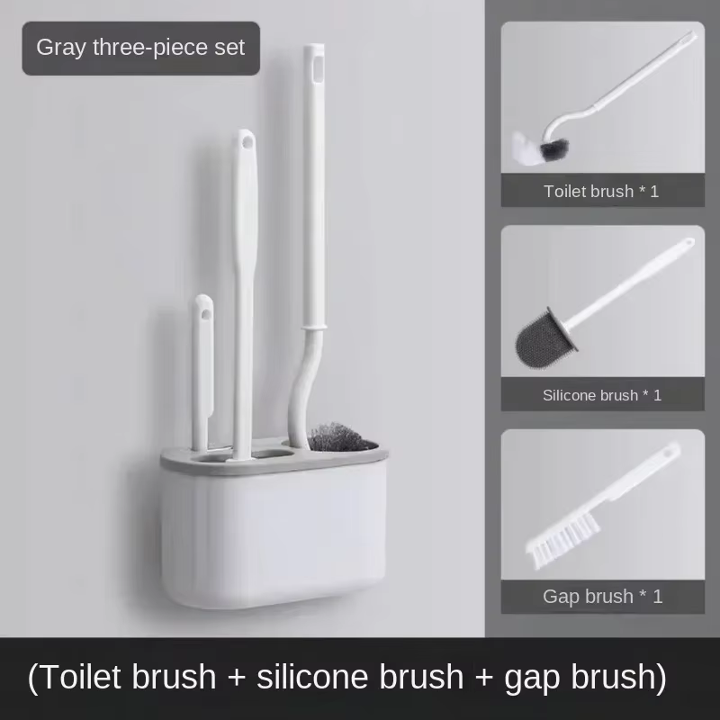 Brosse de toilette murale en silicone, outils de livres multifonctionnels, support rapide, ensembles