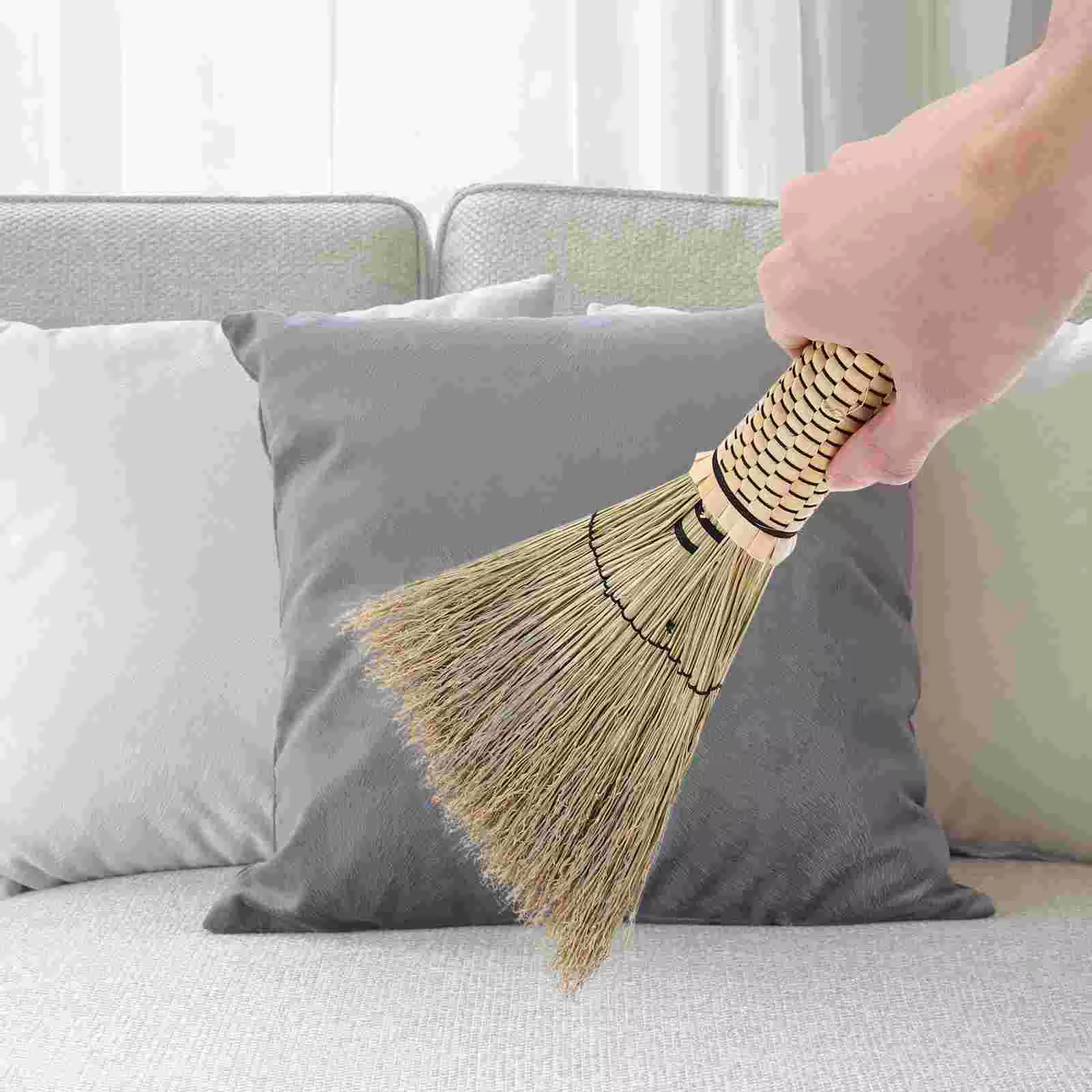 Balai à lit en paille fait main, petit balai de nettoyage tressé en maïs, mini balai ménager, outil 