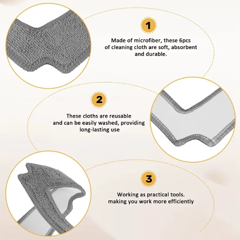 Serpillères de nettoyage de verre pour Robot nettoyeur de vitres ABIR WD8, chiffons de vêtements lav