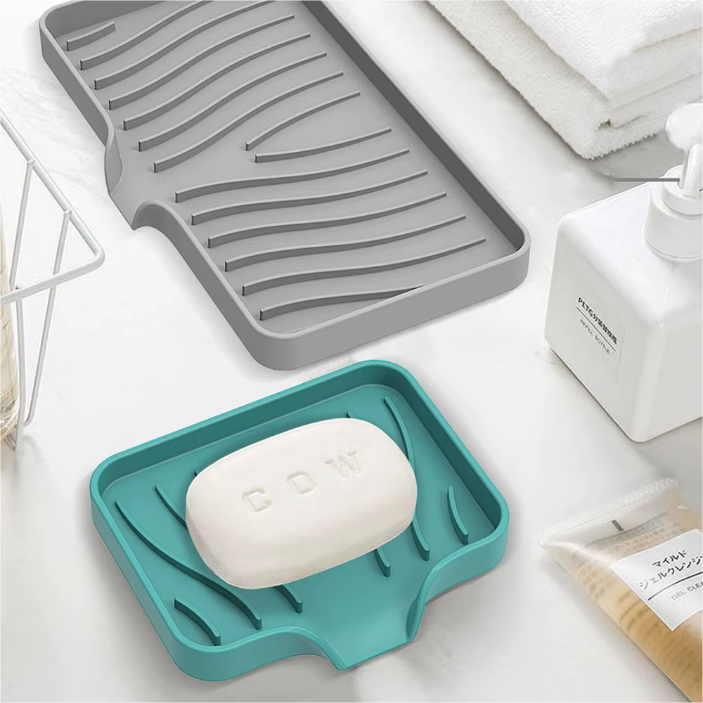 Boîte à savon de vidange en Silicone, 1 paquet, cuisine salle de bains, plateau d'évier antidérapant