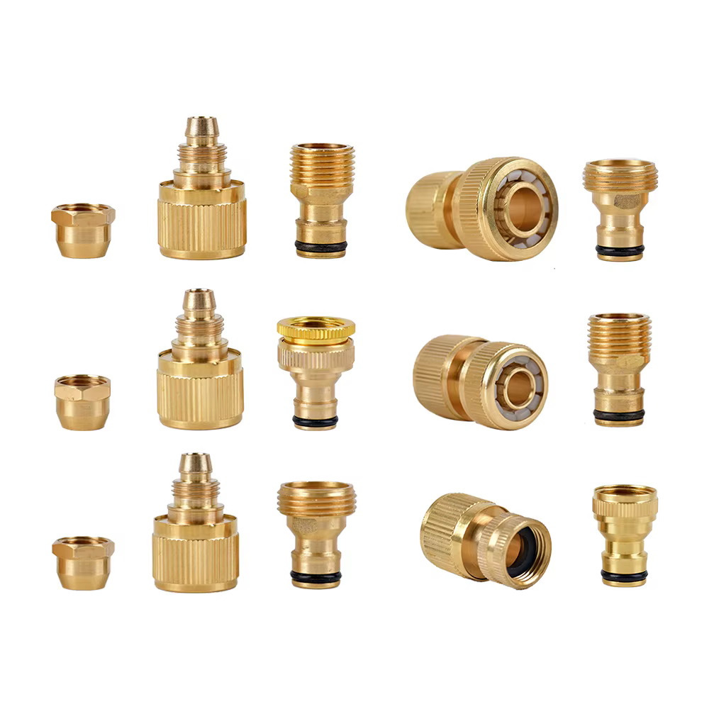 Connecteur rapide à filetage 1/2 3/4 ", adaptateur d'arrosage de jardin en laiton, tuyau en cuivre d