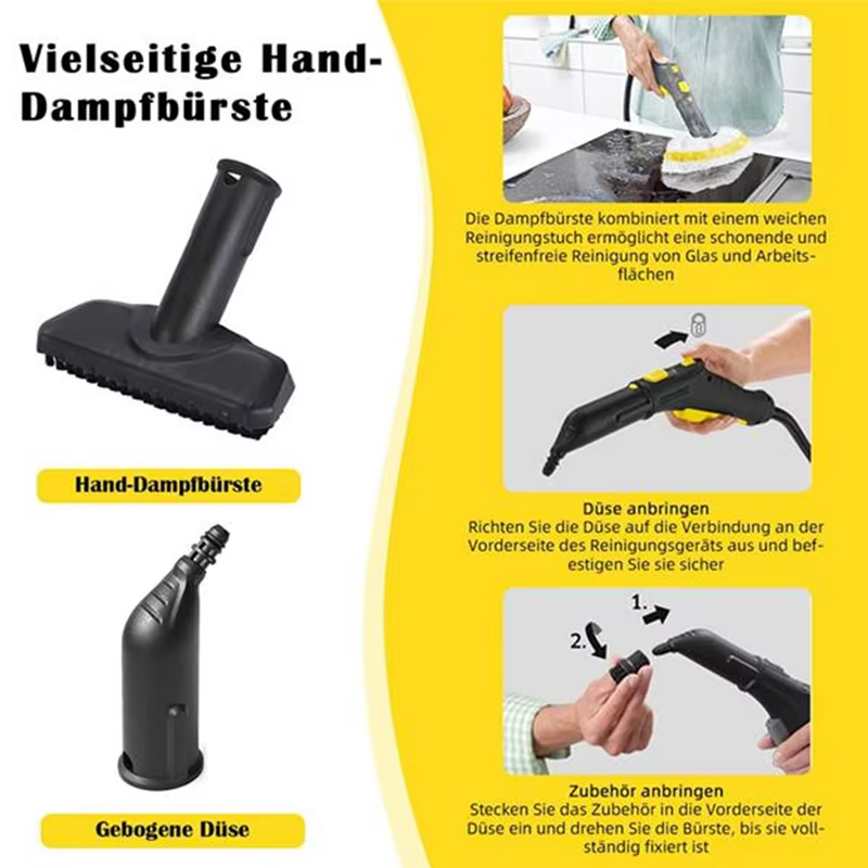 Accessoires pour nettoyeur vapeur Karcher, pièces de rechange comprenant buses, brosses et tissus, B