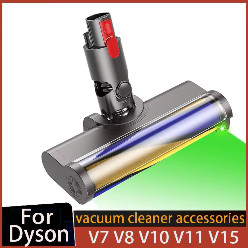 Tête de brosse souple améliorée pour aspirateurs sans fil Dyson V7 V8 V10 V11 V15 V10 Slim avec lumière LED verte pour la maison