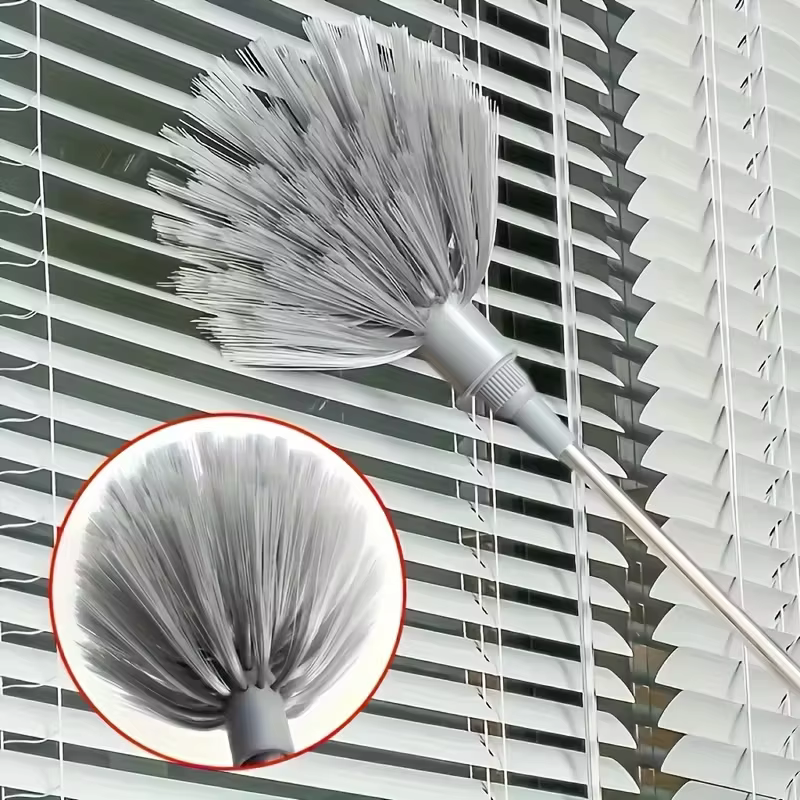 1pc Nettoyeur de plafond en toile d'araignée à longueur réglable - Balai métallique robuste avec poignée ergonomique