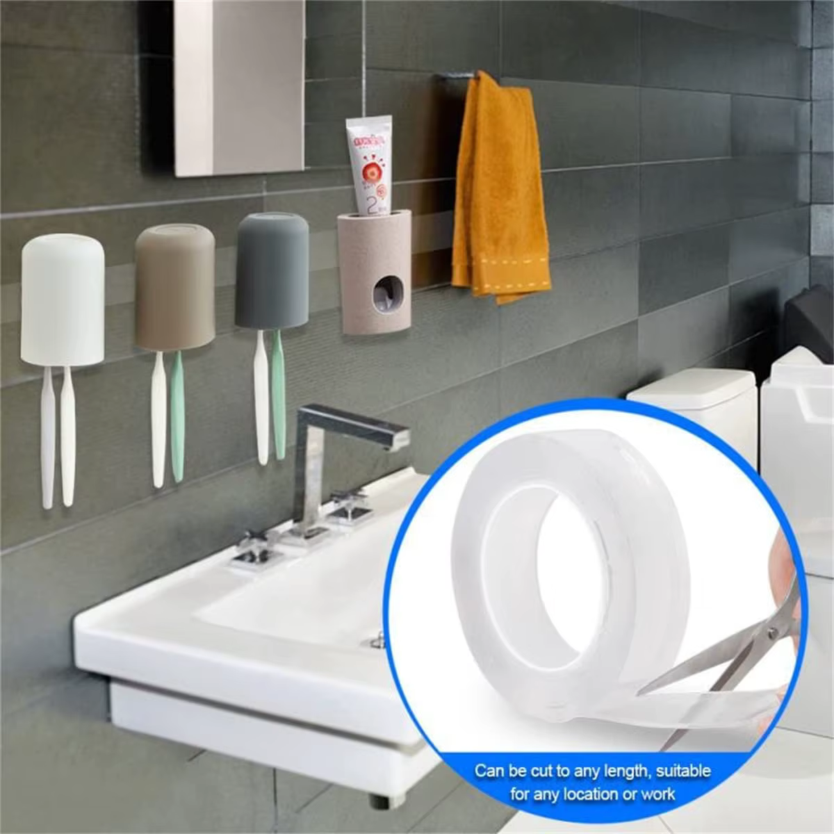 Ruban adhésif double face transparent