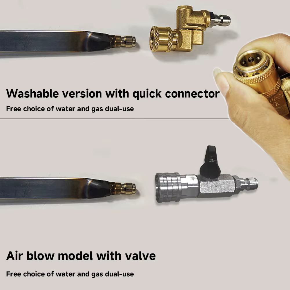 Outil de nettoyage de condensateur de radiateur sans retrait de réservoir d'eau de véhicule robuste eau et vapeur double usage avec 1/4 pour grands camions