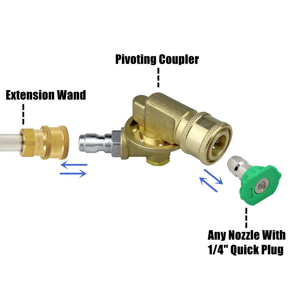 Coupleur pivotant 4500 PSI avec connexion rapide 1/4 "