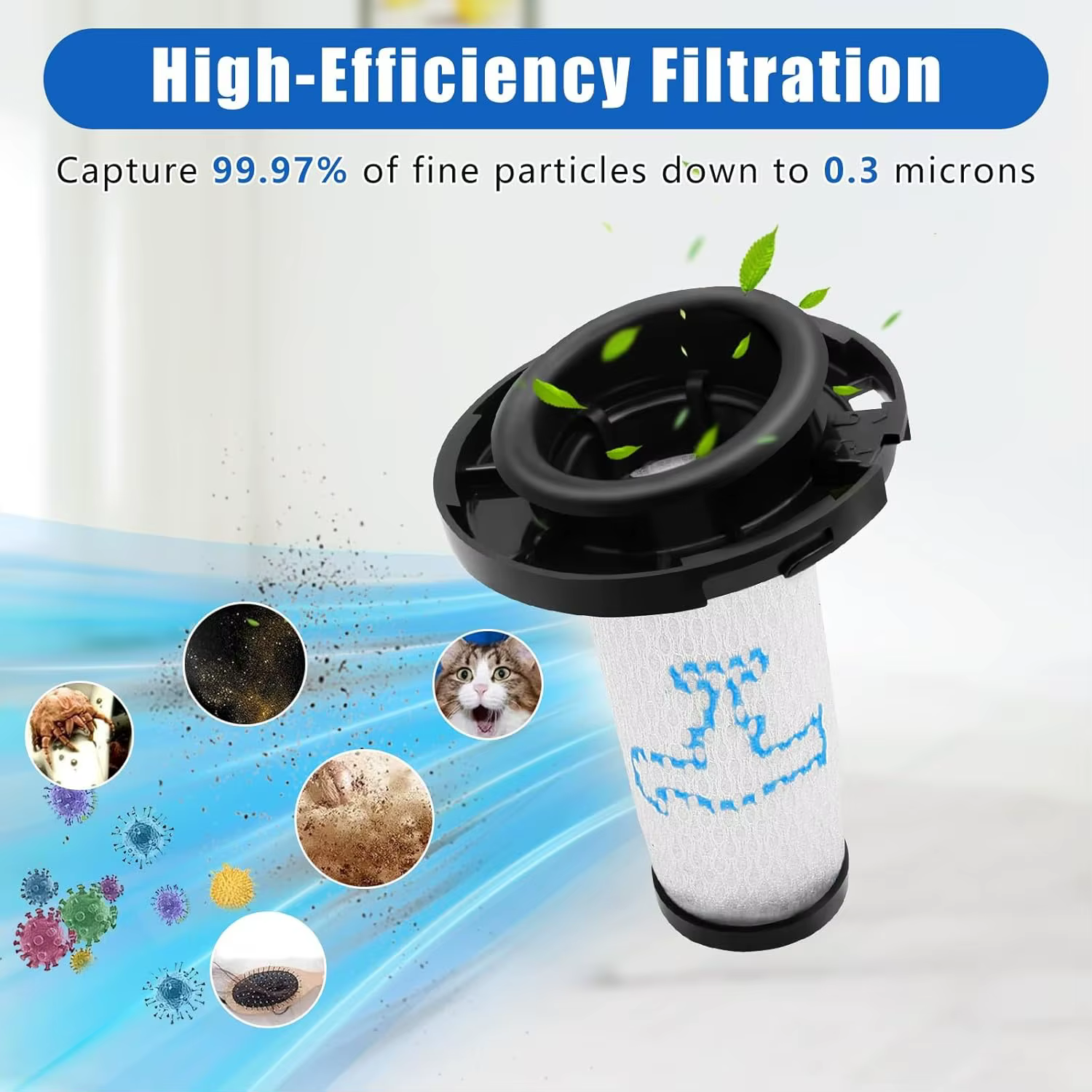 Pré-filtre réutilisable pour Rowenta X-Force Flex 9.60 Aqua Allergy Animal / X-Nano