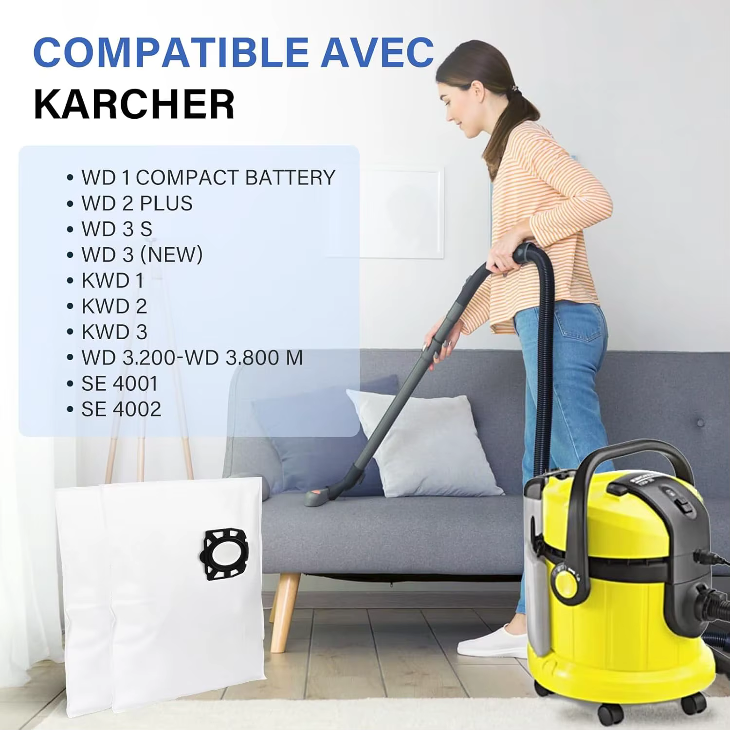 Sacs pour aspirateur Karcher WD2 Plus