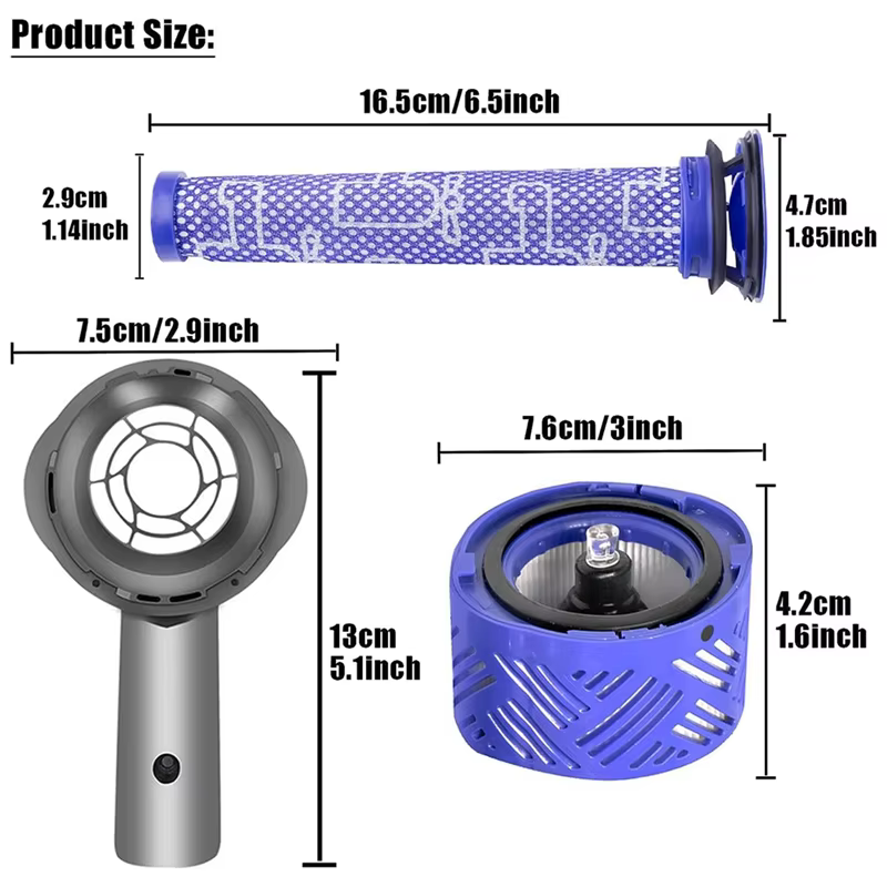PQWN couvercle arrière de moteur + filtre + ensemble de pré-filtres comme indiqué accessoires d'aspirateur en plastique