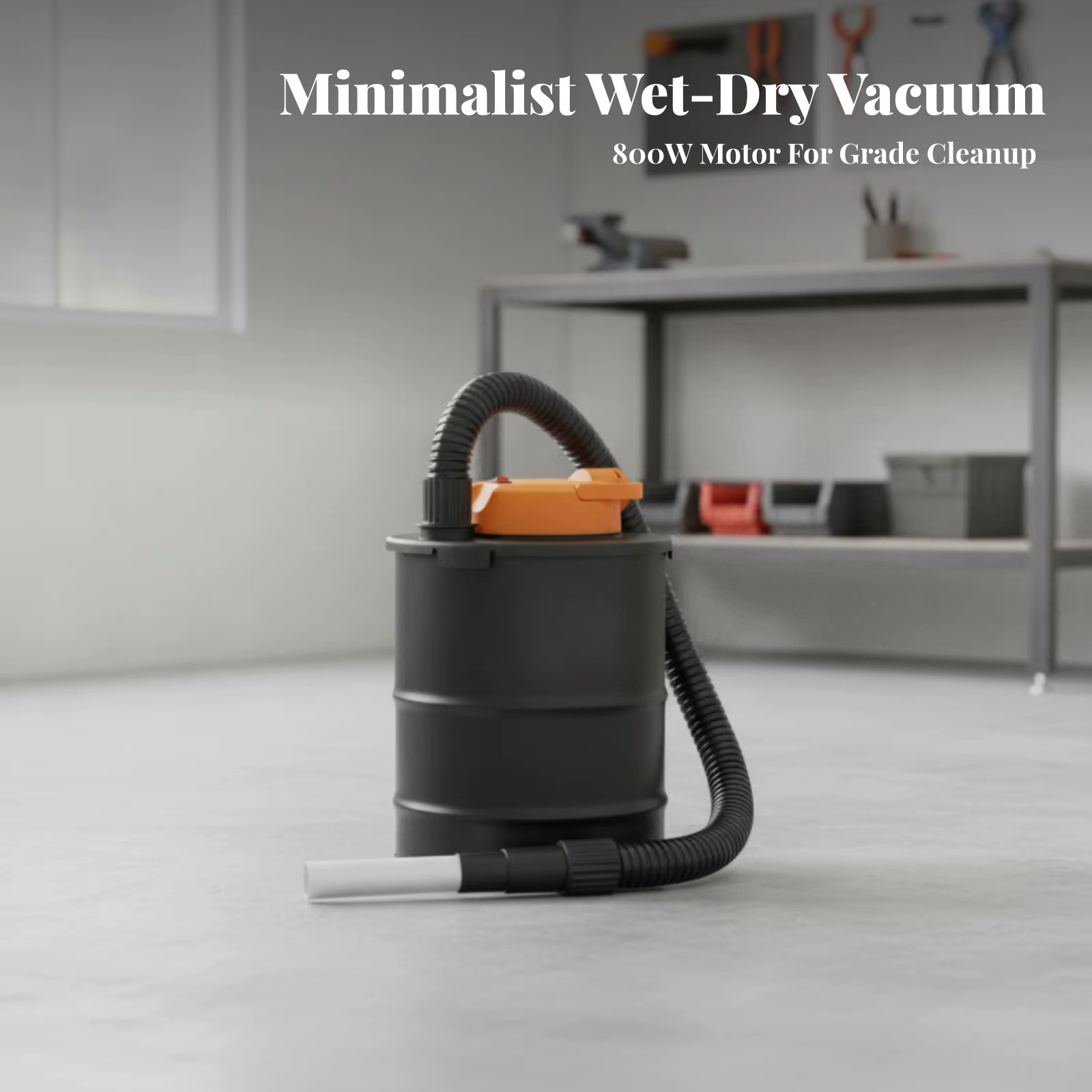 Aspirateur à cendres verticale avec tuyau, haute performance, silencieux et compact pour le nettoyage des poêles et l'organisation des ateliers
