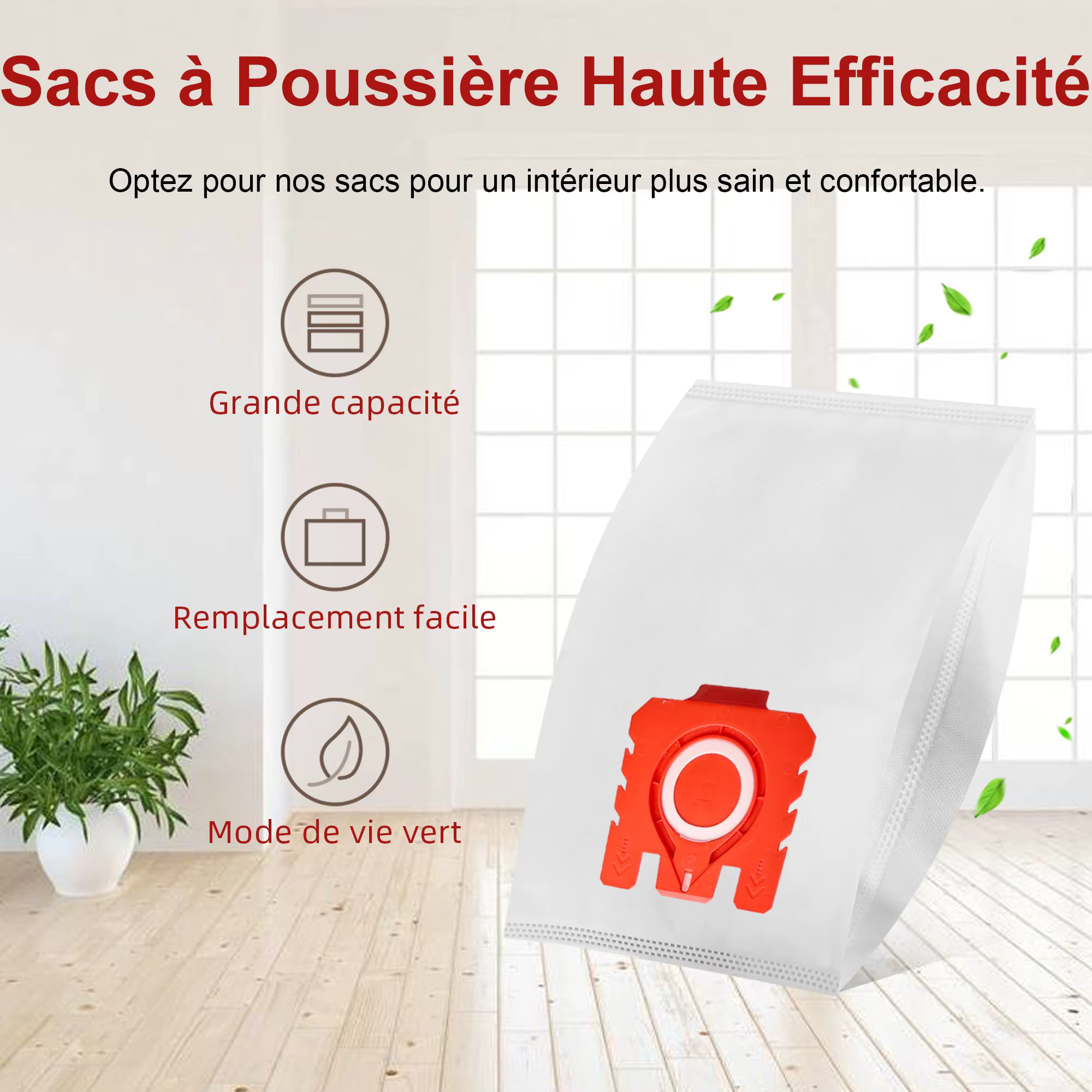 Paquet de 26 sacs d'aspirateur 3D Airclean FJM compatibles avec l'aspirateur Miele FJM