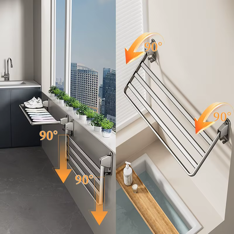 Séchoir à linge de balcon en aluminium pliable