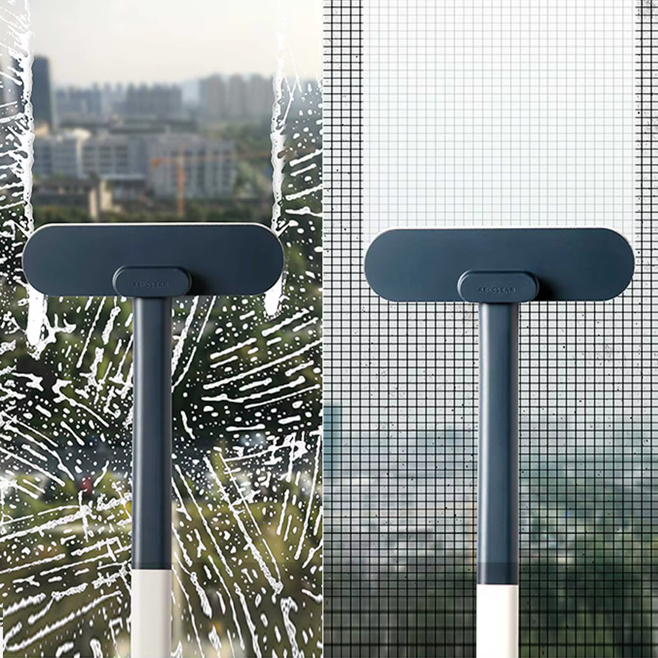 1 brosse de fenêtre multifonctionnelle à long manche