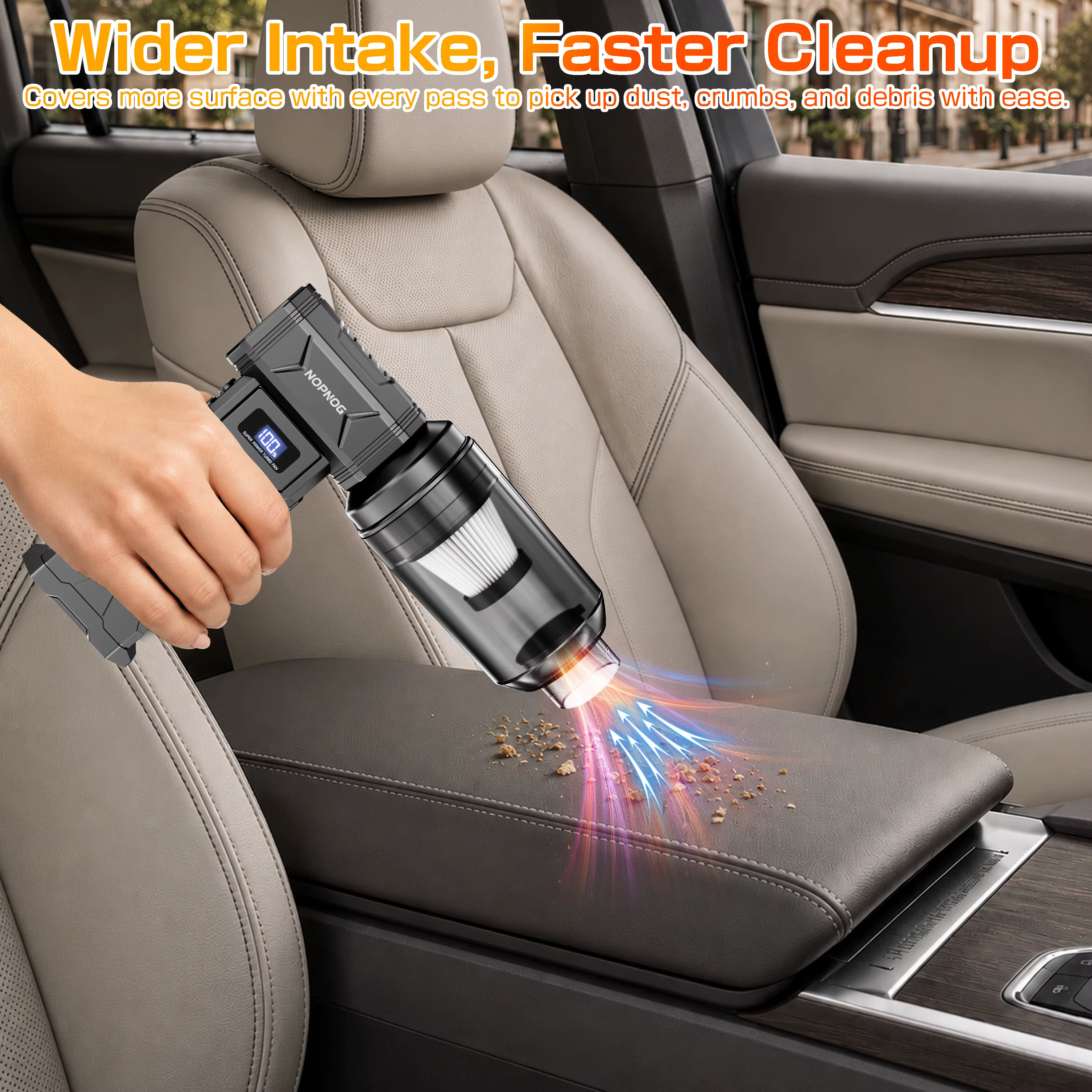 Aspirateur souffleur de voiture 2-en-1 : Nettoyage et aspiration, outils de dépoussiérage, ventilateur turbo à jet puissant, portable