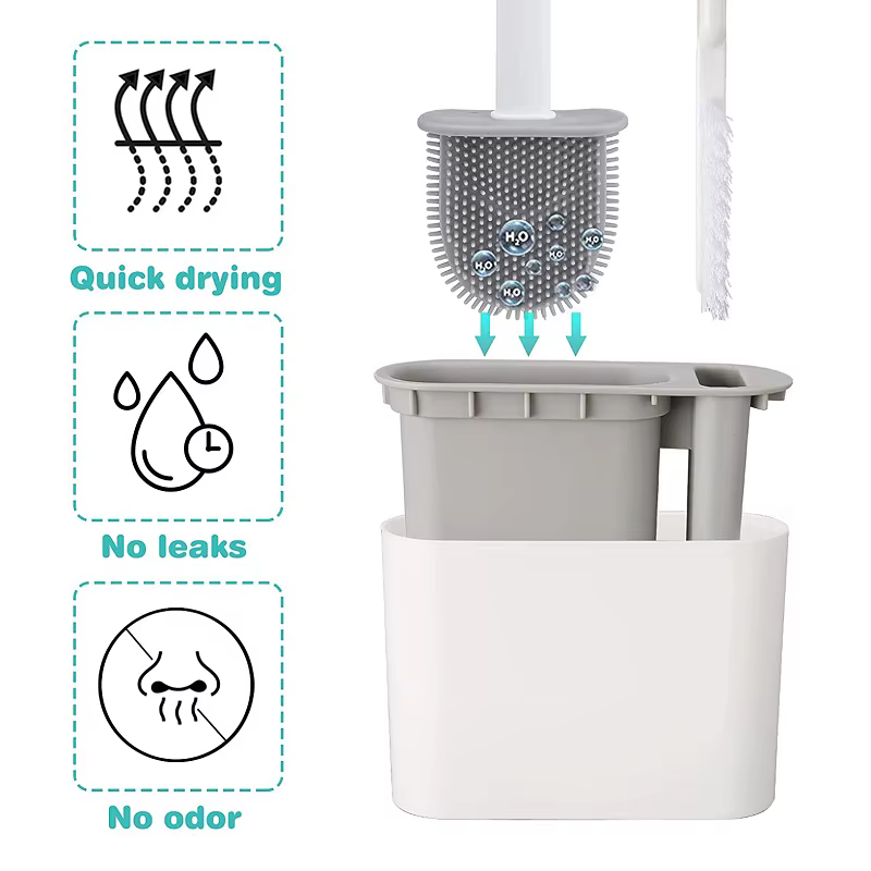 Brosse de toilette murale avec support