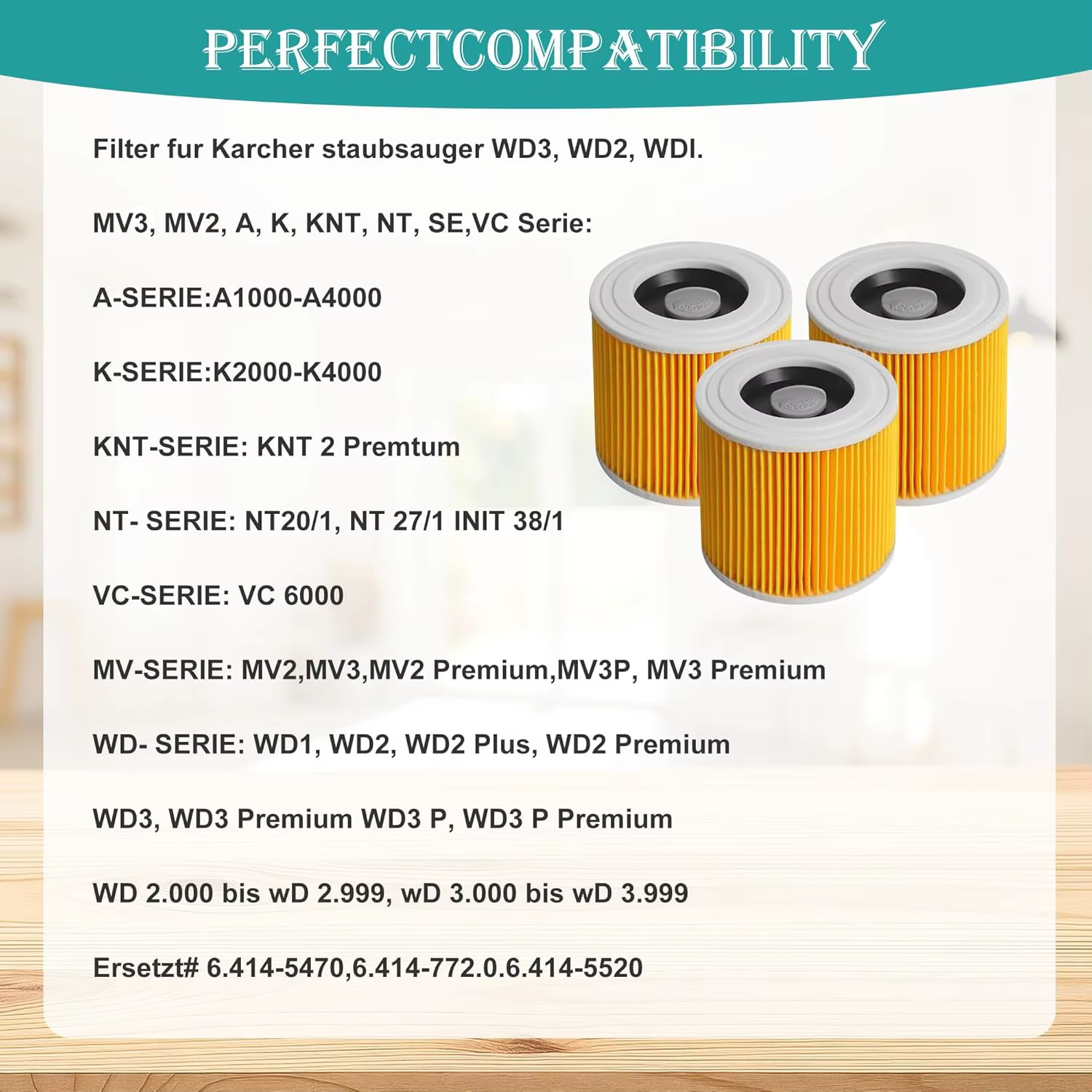 Sacs d'aspirateur + filtres anti-poussière pour Karcher WD3 Premium MV3 SE4001 A2201 A2204