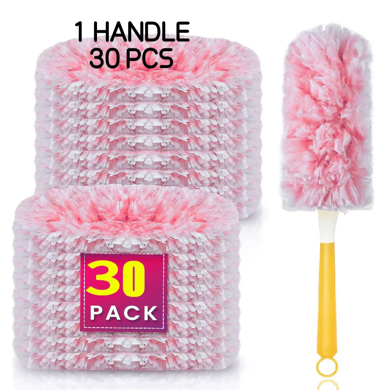 Plumeau à poussière compatible avec la tête de dépoussiérage Swiffer 360, rose