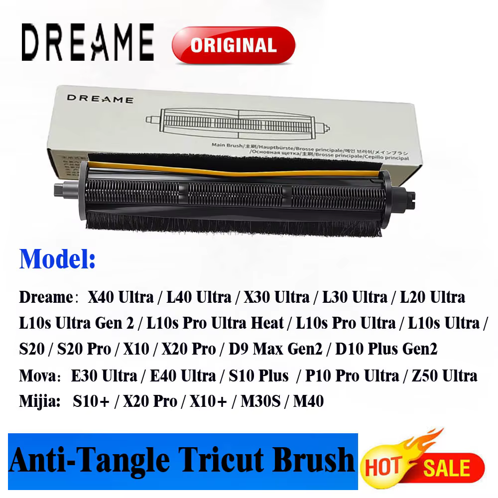 Brosse TriCut d'origine de Dreame X40 Ultra/L40 Ultra/L20 Ultra/L10s Pro Ultra/X30Ultra/ S20 Pro Plus/Mova E30Ultra/Mijia M30S/M40