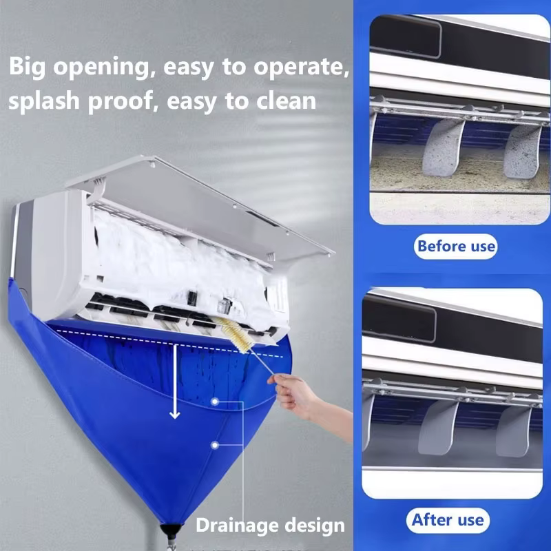 Couvercle de nettoyage de climatiseur suspendu, 90cm, sac de lavage à l'eau AC, outils de nettoyage d'été réutilisables épais avec tuyau, 1/2/3/6/8 pièces