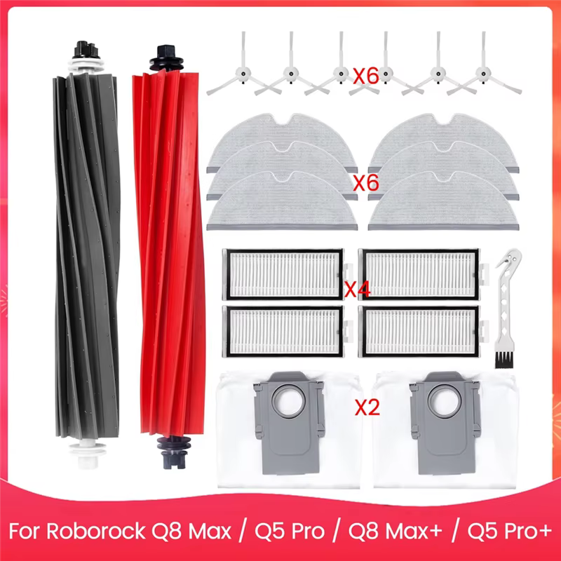 Ensemble d'accessoires pour Roborock Q8 Max / Q5 Pro / Q8 Max + / Q5 Pro + pièces de rechange pour aspirateur Robot