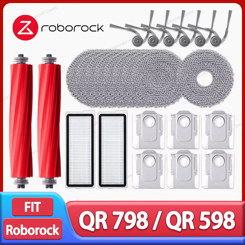 Roborock QR 798 / QR 598 Robot aspirateur accessoires brosse latérale principale vadrouille tissu filtre Hepa sac à poussière pièces de rechange