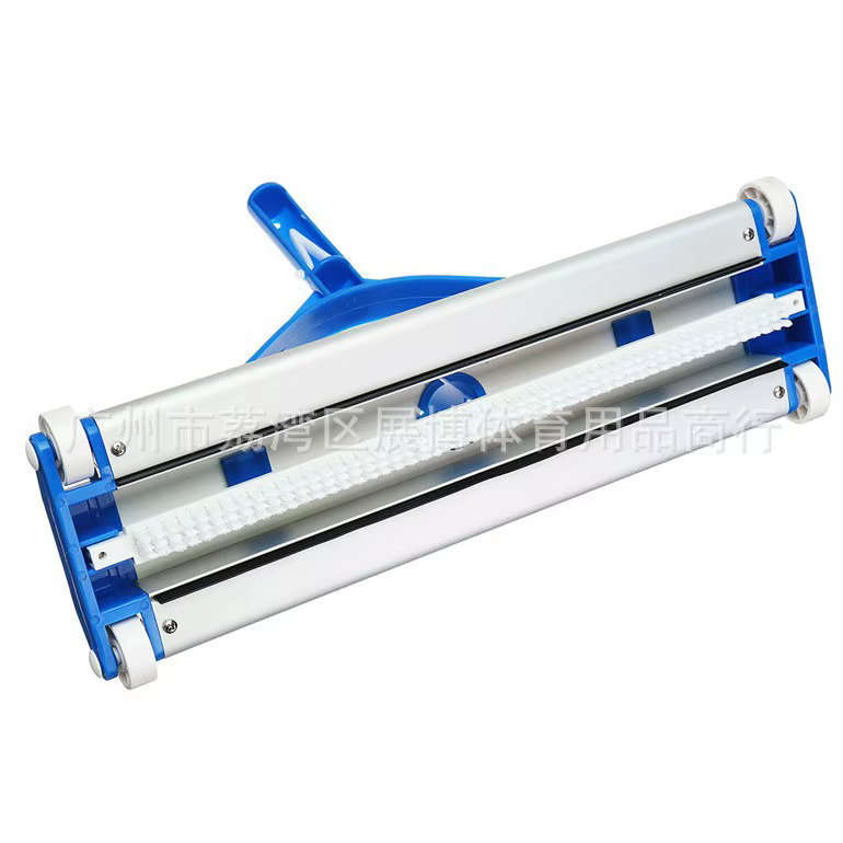 Accessoires de nettoyage de piscine : Tête d'aspiration de piscine tout aluminium de 14 et 18 pouces, bleue, lestée, avec brosse pour absorber la saleté