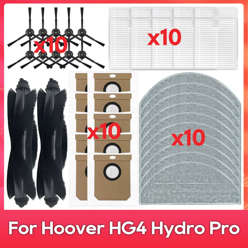 Compatible pour (Hoover HG4 Hydro Pro) pièces de rechange filtre brosse latérale principale vadrouille tissu sac à poussière accessoires consommables