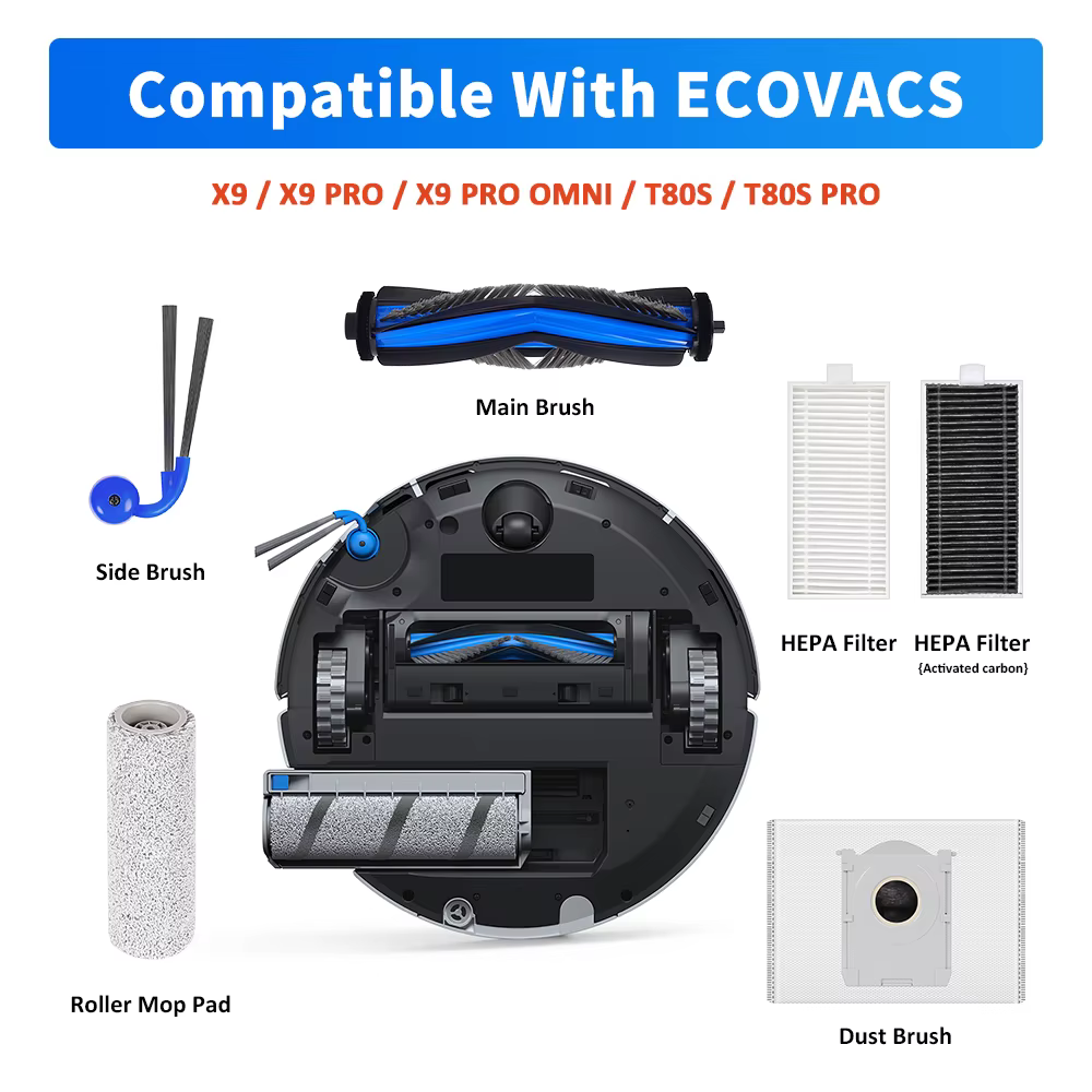 Brosse principale anti-emmêlement pour aspirateur robot ECOVACS DEEBOT X9 X9Pro X9 Pro Omni T80S