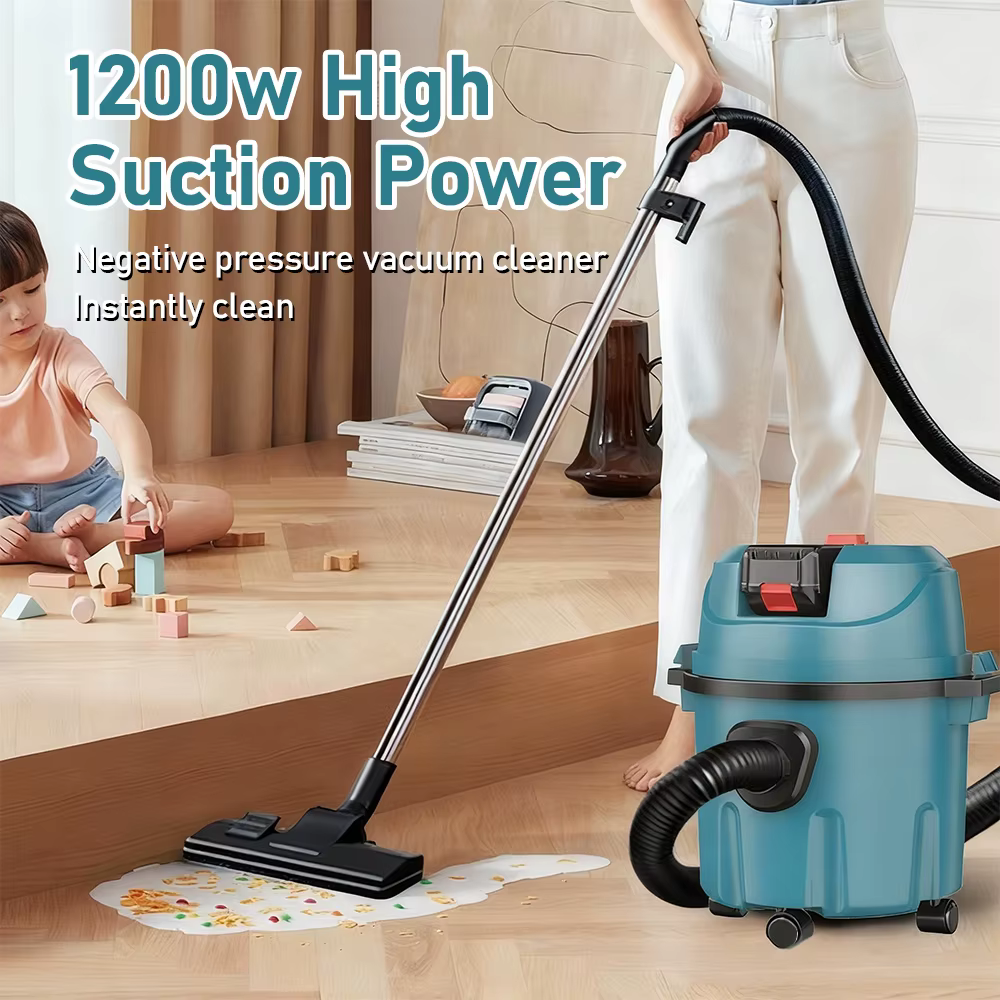 Aspirateur sans fil 15L, aspirateur humide et sec portable, aspirateur industriel pour chantier, atelier, entrepôt, machine de nettoyage