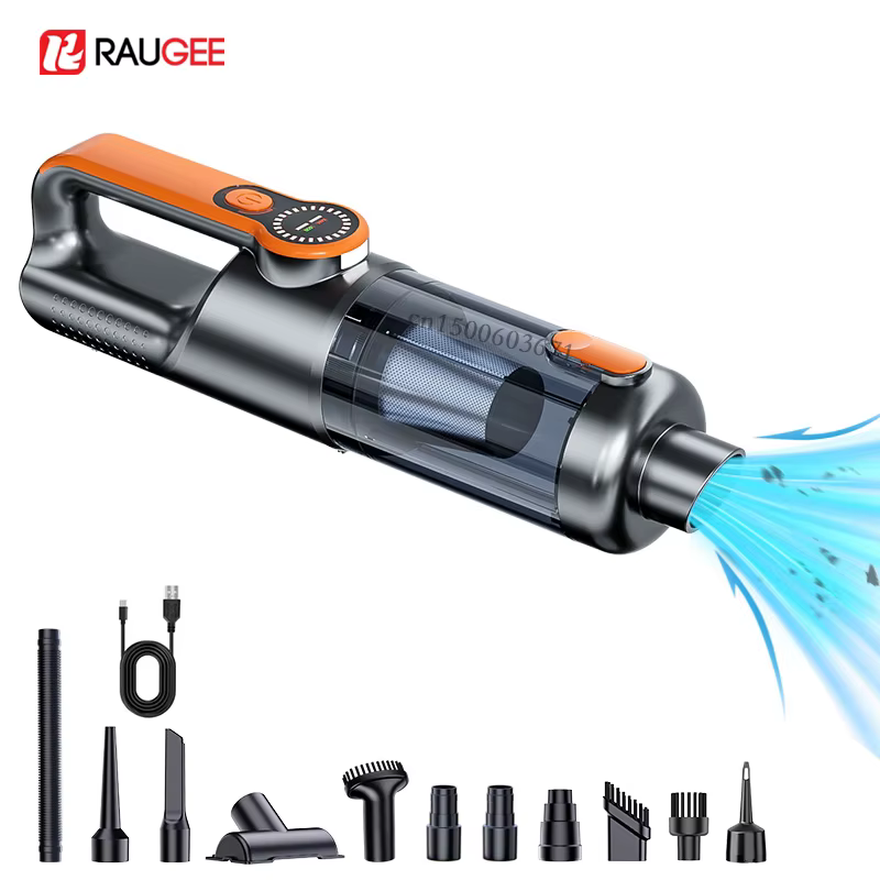 Aspirateur multifonction sans fil pour voiture, maison, poils d'animaux, dépoussiérage, 6 brosses