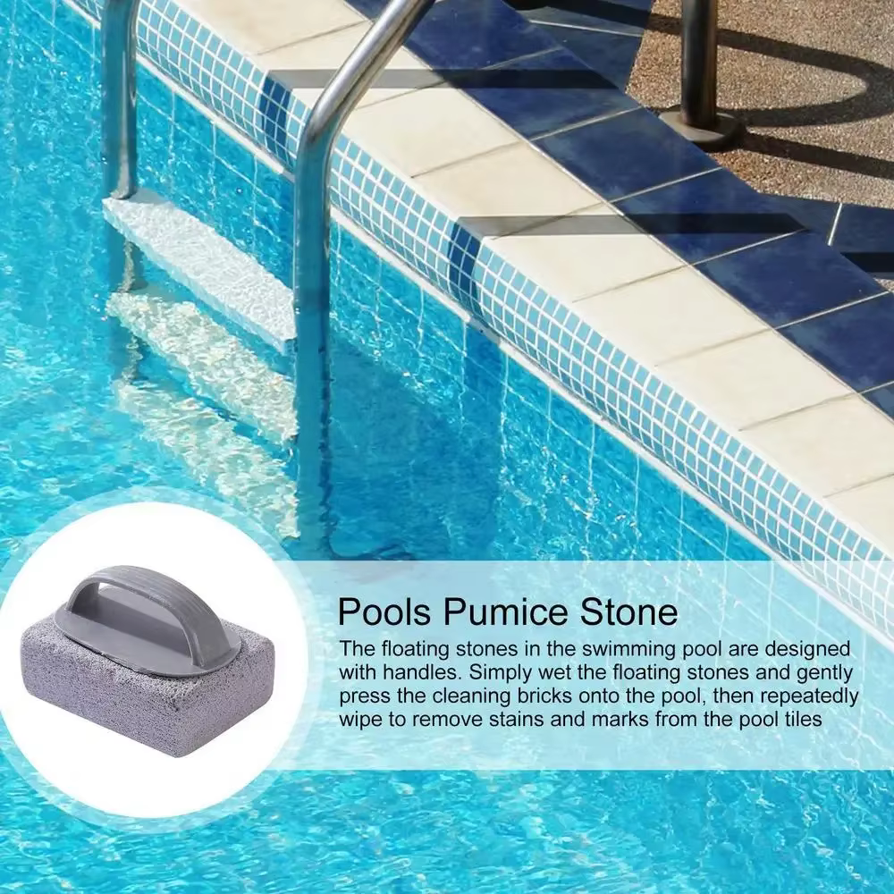 Brosse de nettoyage manuelle pour carreaux de piscine, éliminateur de calcaire, pierre ponce pour piscines extérieures