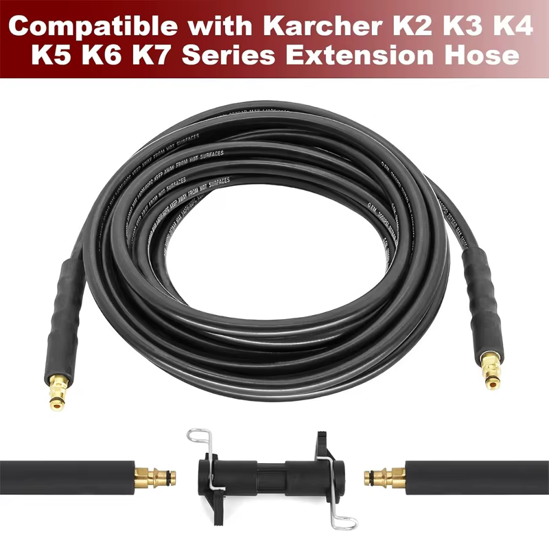 Connecteur d'extension de tuyau de pression pour série Karcher K2 K3 K4 K5 K6 K7 pour portée de nettoyage étendue
