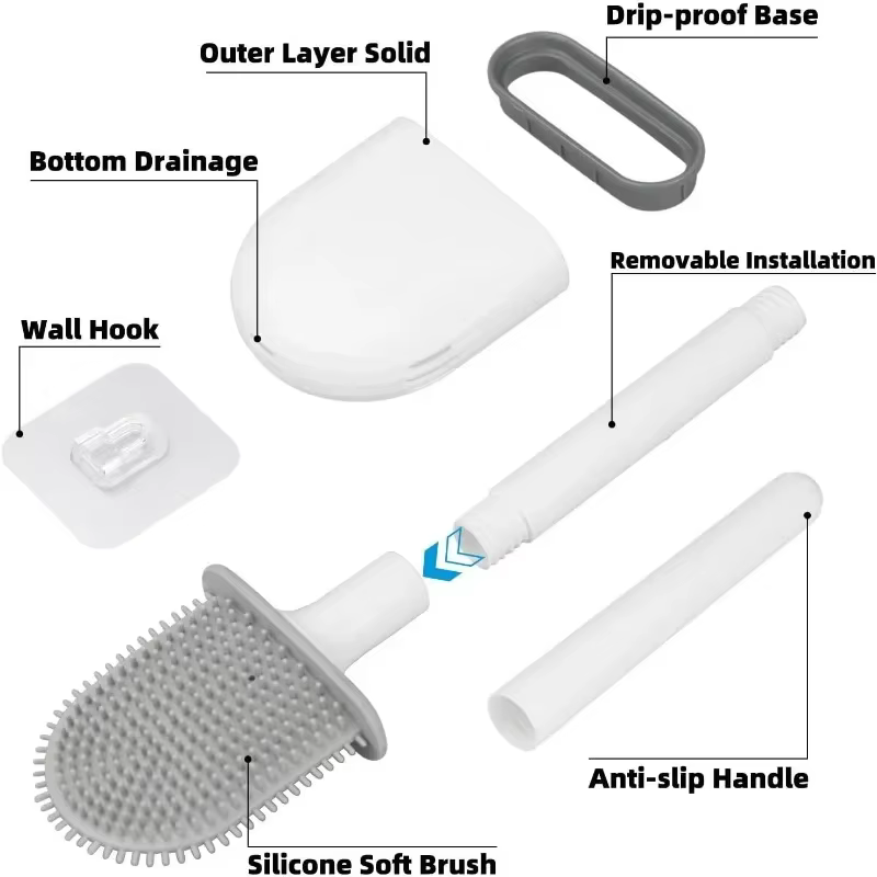 Brosse de Toilette Flexible en Silicone pour HOBooks